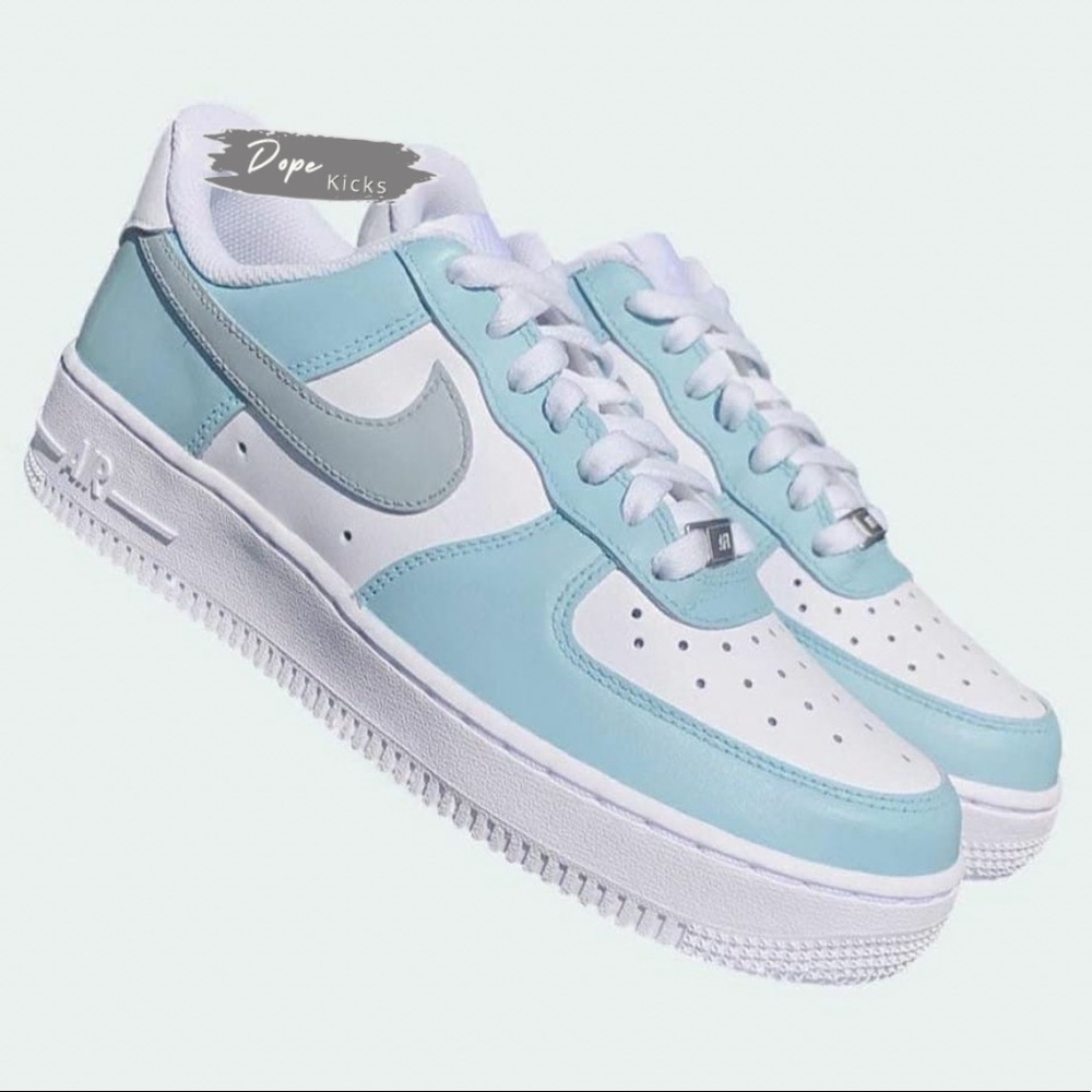 Custom Blue Gray Air Force 1 Shoes